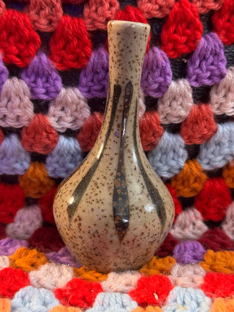 OMC Japan Otagiri Brown Speckled Bud Vase 