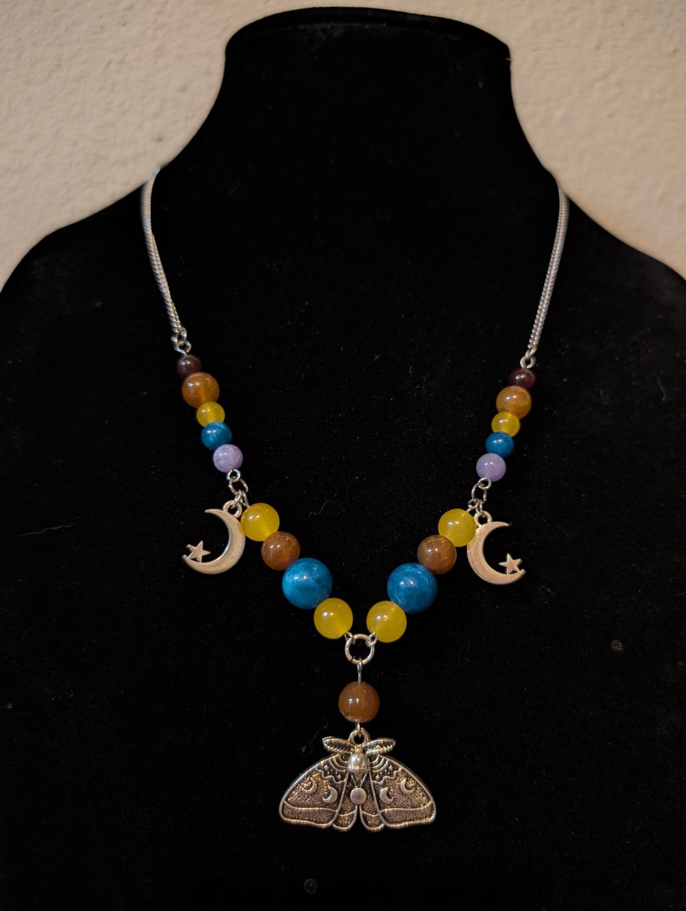 Moth and Moons Colorful Necklace