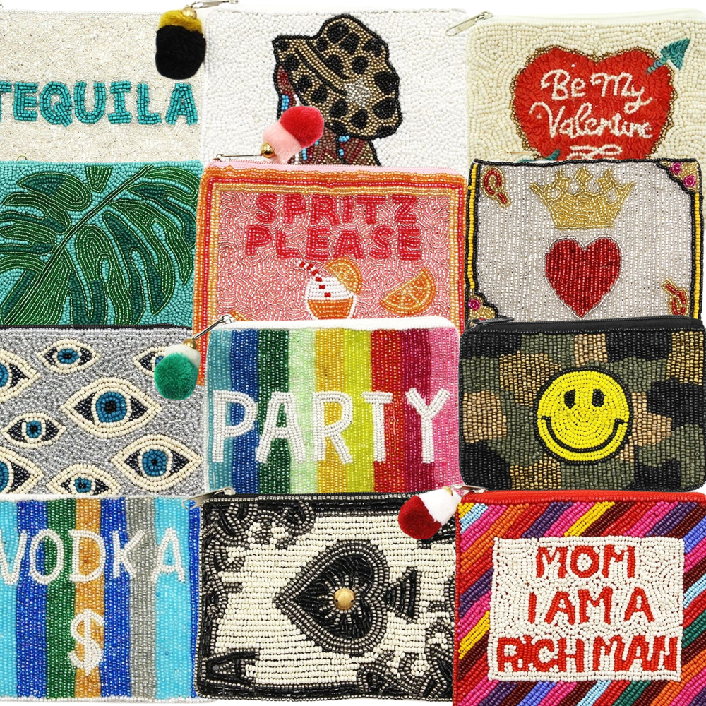 Hand Sewn Hand Beaded Coin Purses
