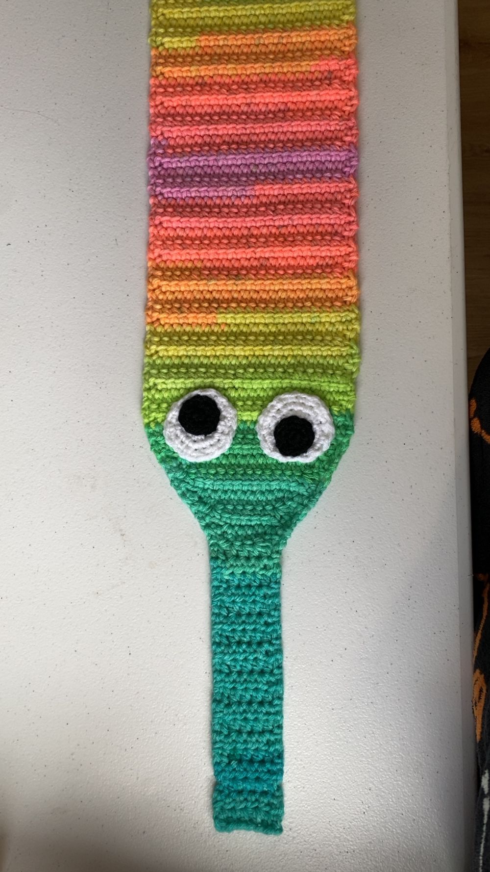 Rainbow Worm on a String Scarf