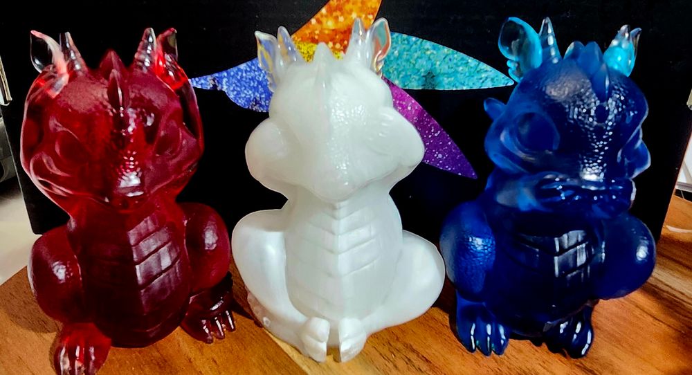 Baby Dragon Trio Red, White and Blue Resin