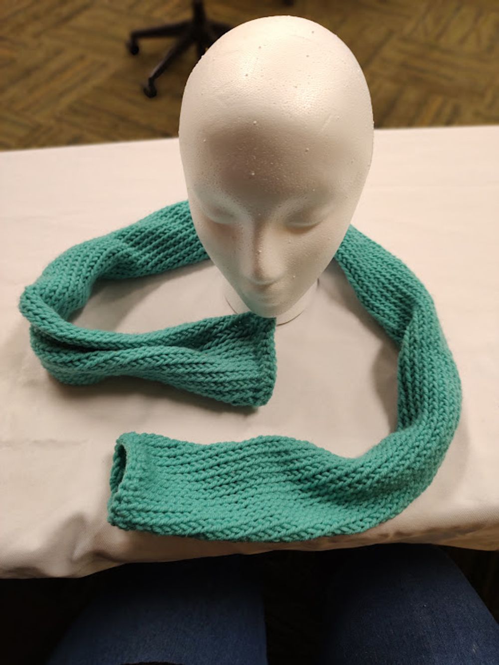 Handmade Light Teal Tube Scarf