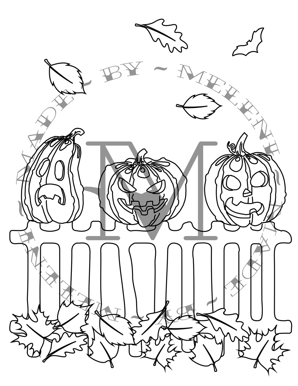 Spooky Pumpkin Coloring Sheet