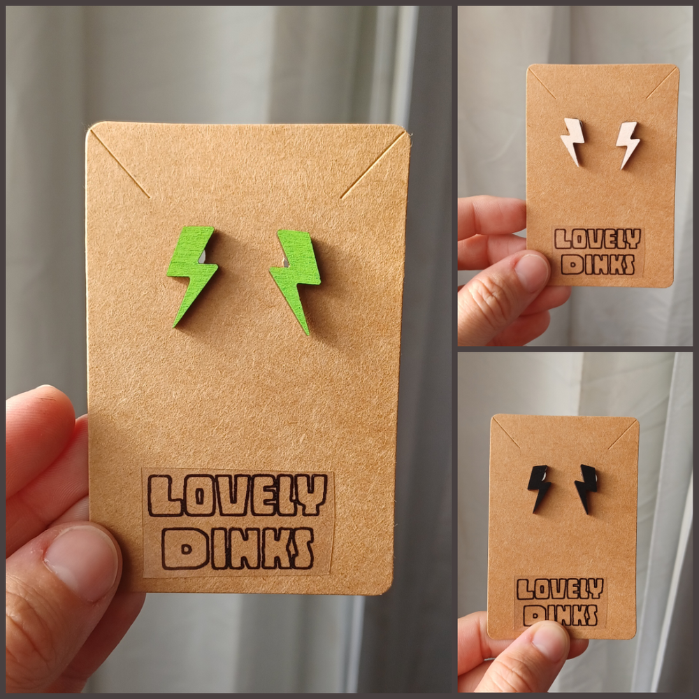 Lightning bolt stud earrings