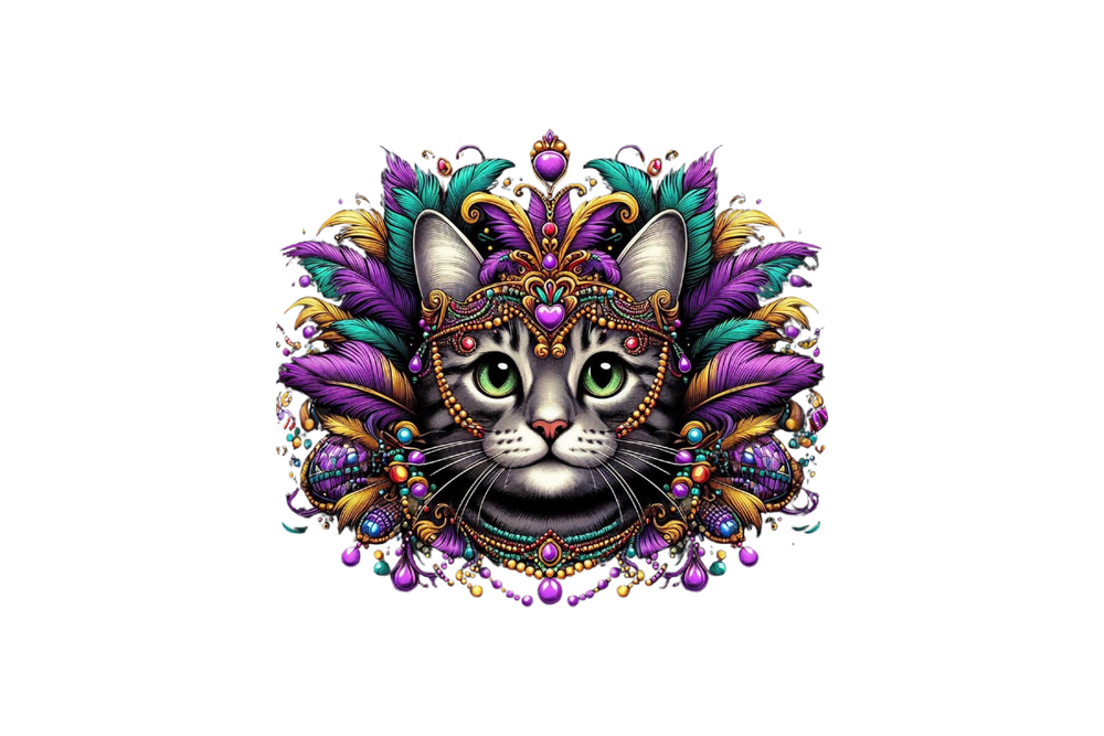 Feather Headdress Tabby Cat Sticker 2.5"