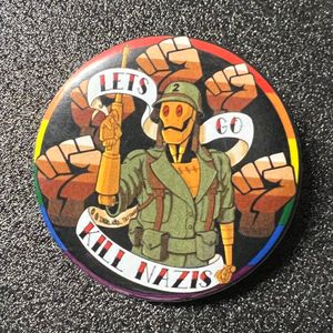 GI Robo-friend intersectional racial justice button