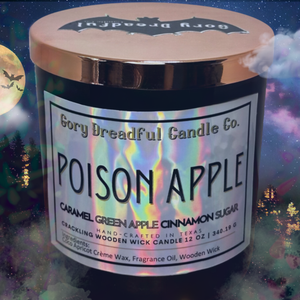 Poison Apple Wooden Wick Candle by Gory Dreadful Candle Co