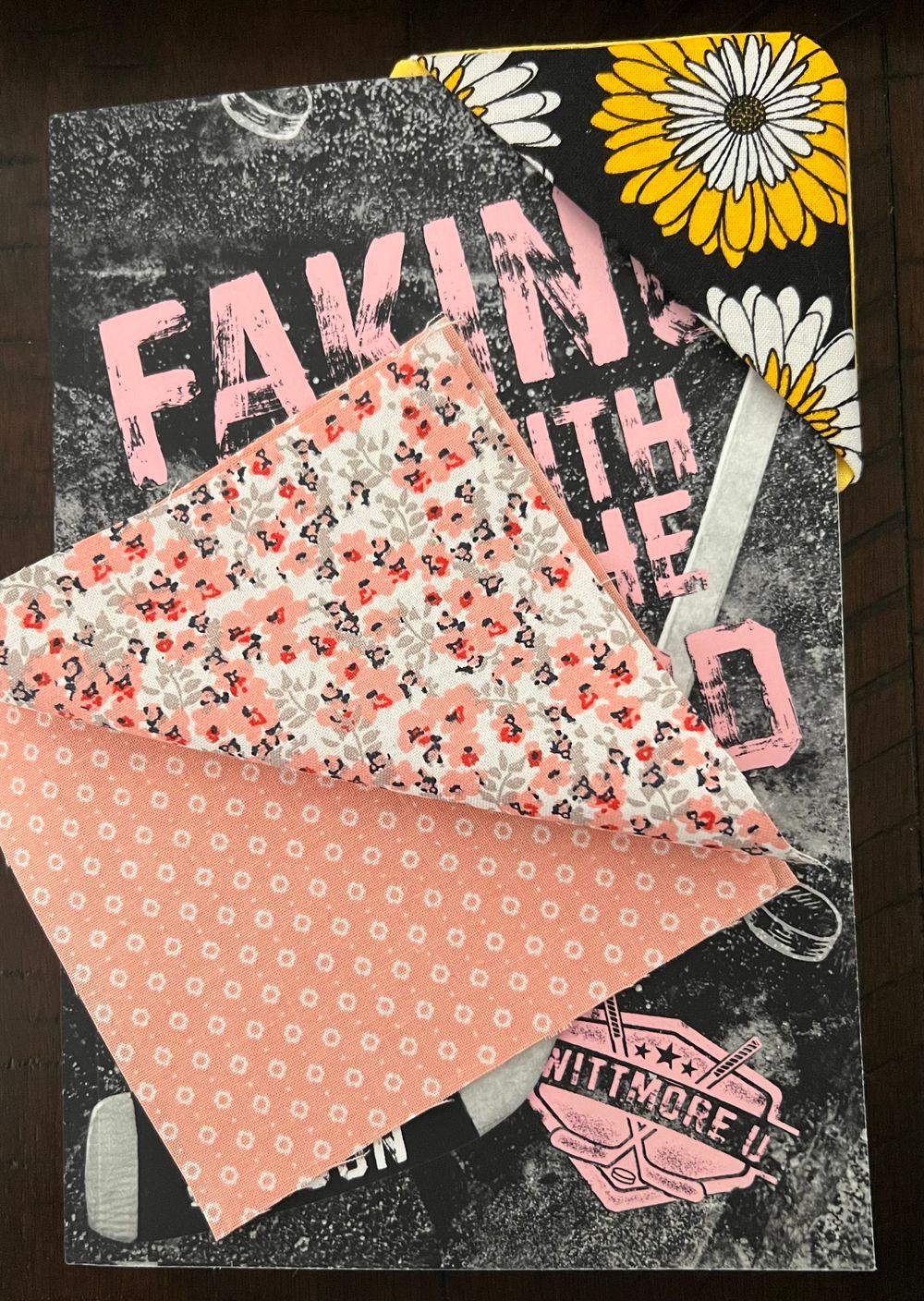 Corner Bookmark - Pink Floral w/ Pink Dot Base
