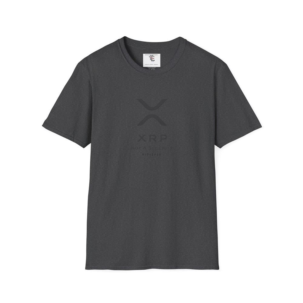XRP “Not a Security” Unisex T-Shirt – Black Logo Edition | Limited Release Crypto Merch 8/7/2025