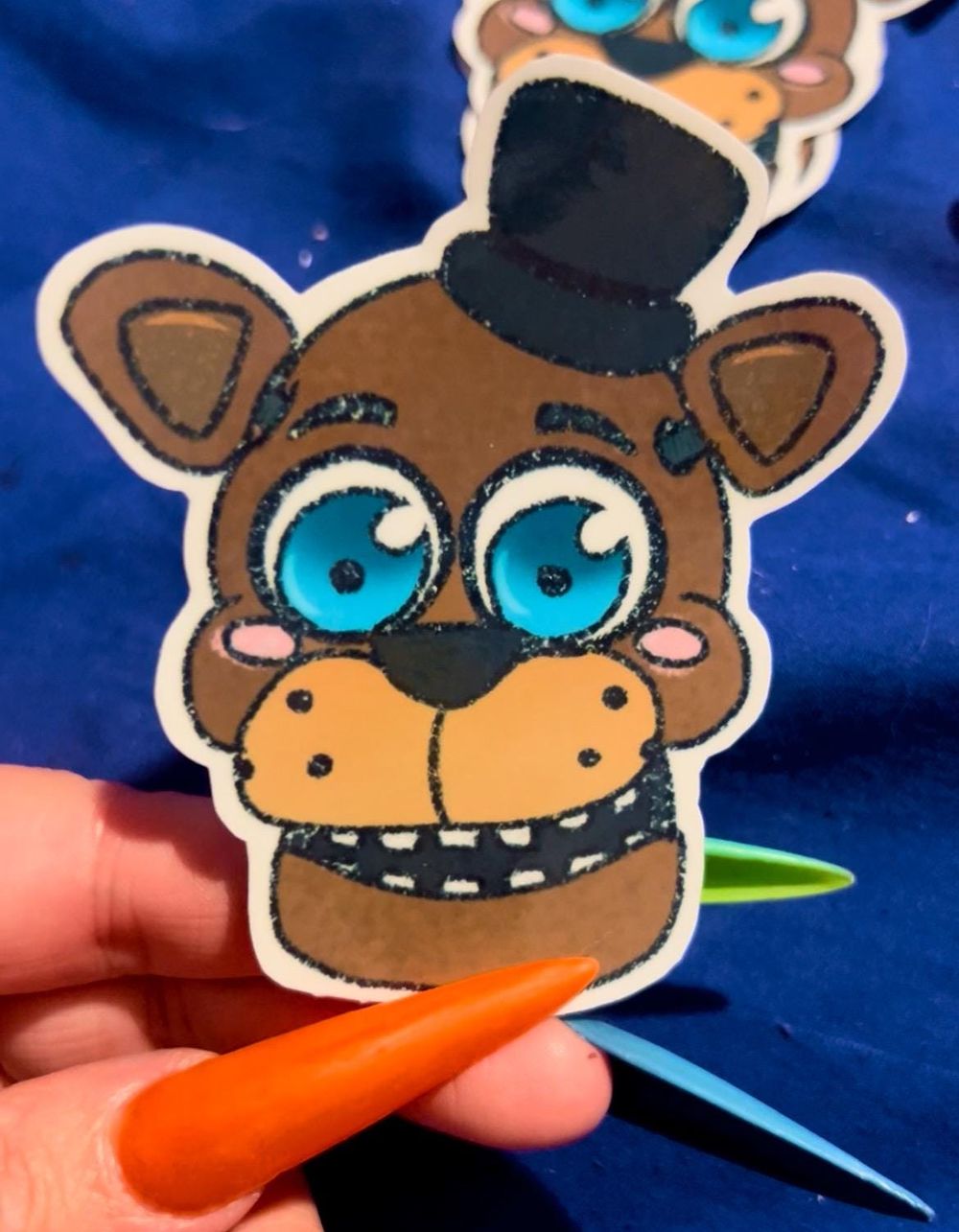 FNAF Fazgang Chibi Crayon Head Waterproof Sticker (Freddy)