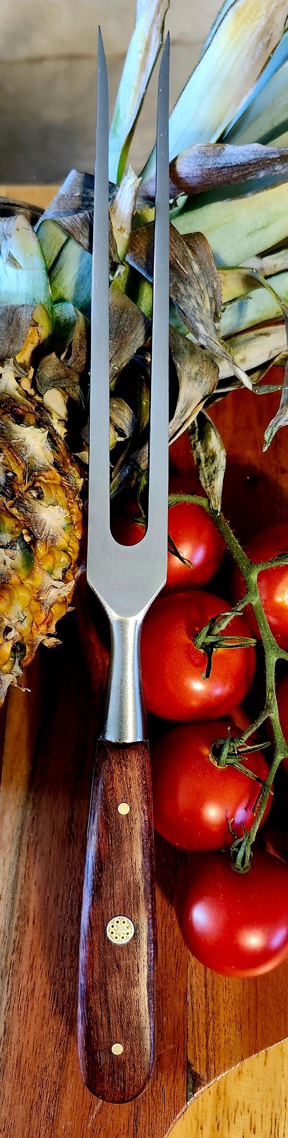 Carving Fork with Quilted Bubinga Handles 