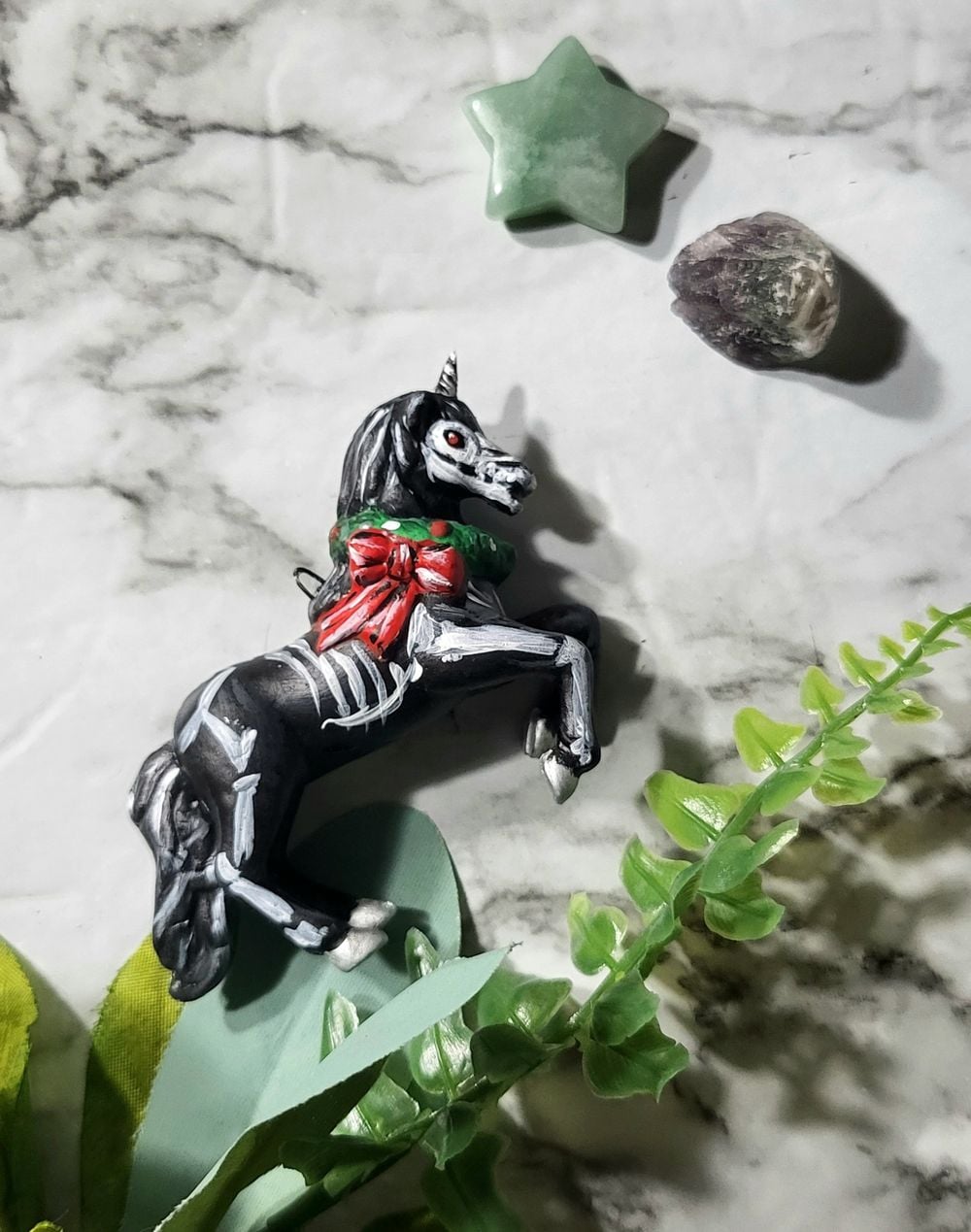 Skeleton Unicorn - Ceramic Ornament 