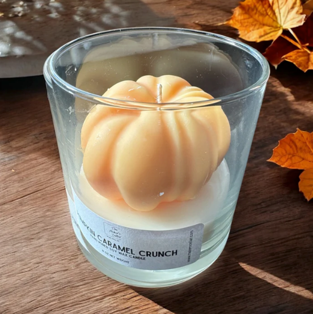 3D Pumpkin Caramel Crunch Soy Candle