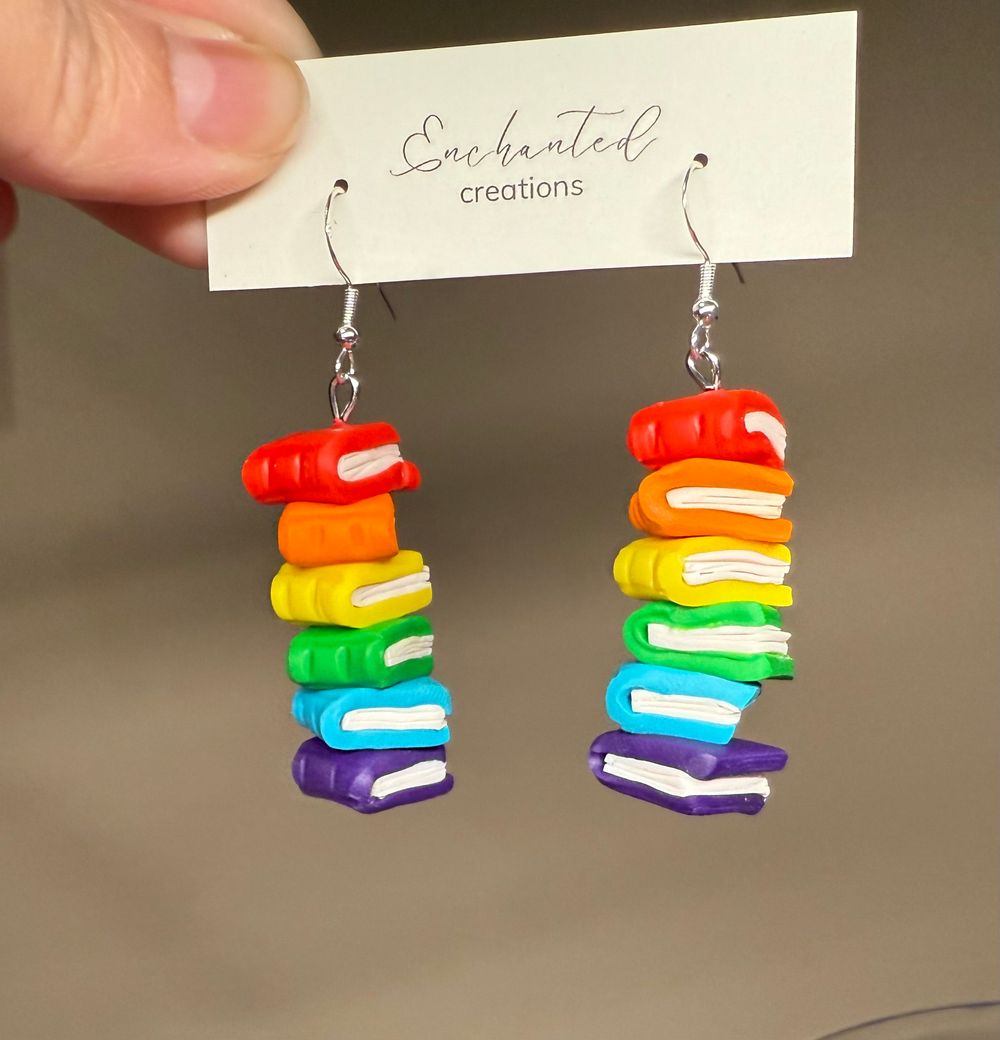 Rainbow Book Stack Earrings – Pride Collection