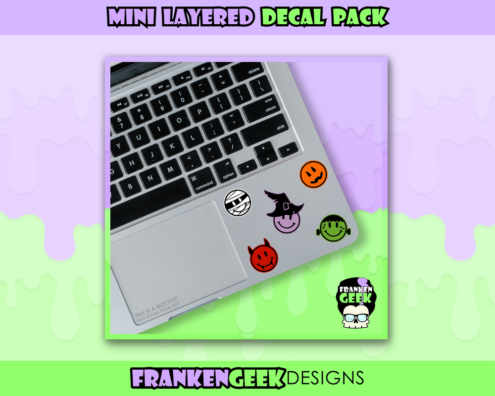 Halloween Smiley Face Mini Decal Pack