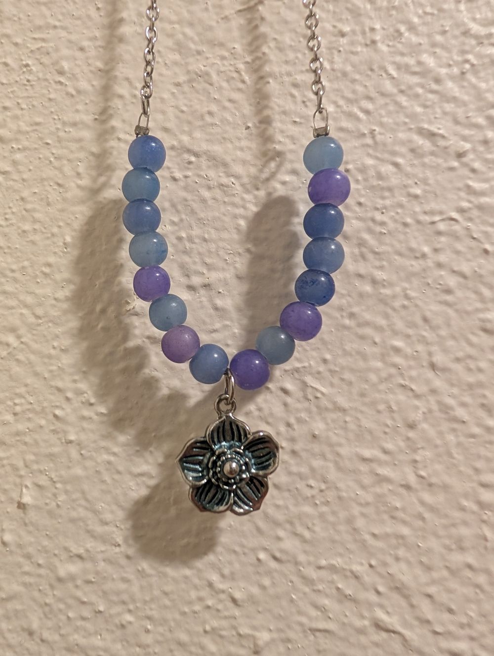 Purple Crystal Flower Necklace