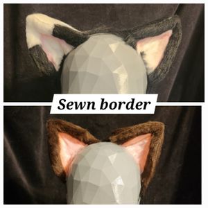 Medium Kitten ears with sewn border