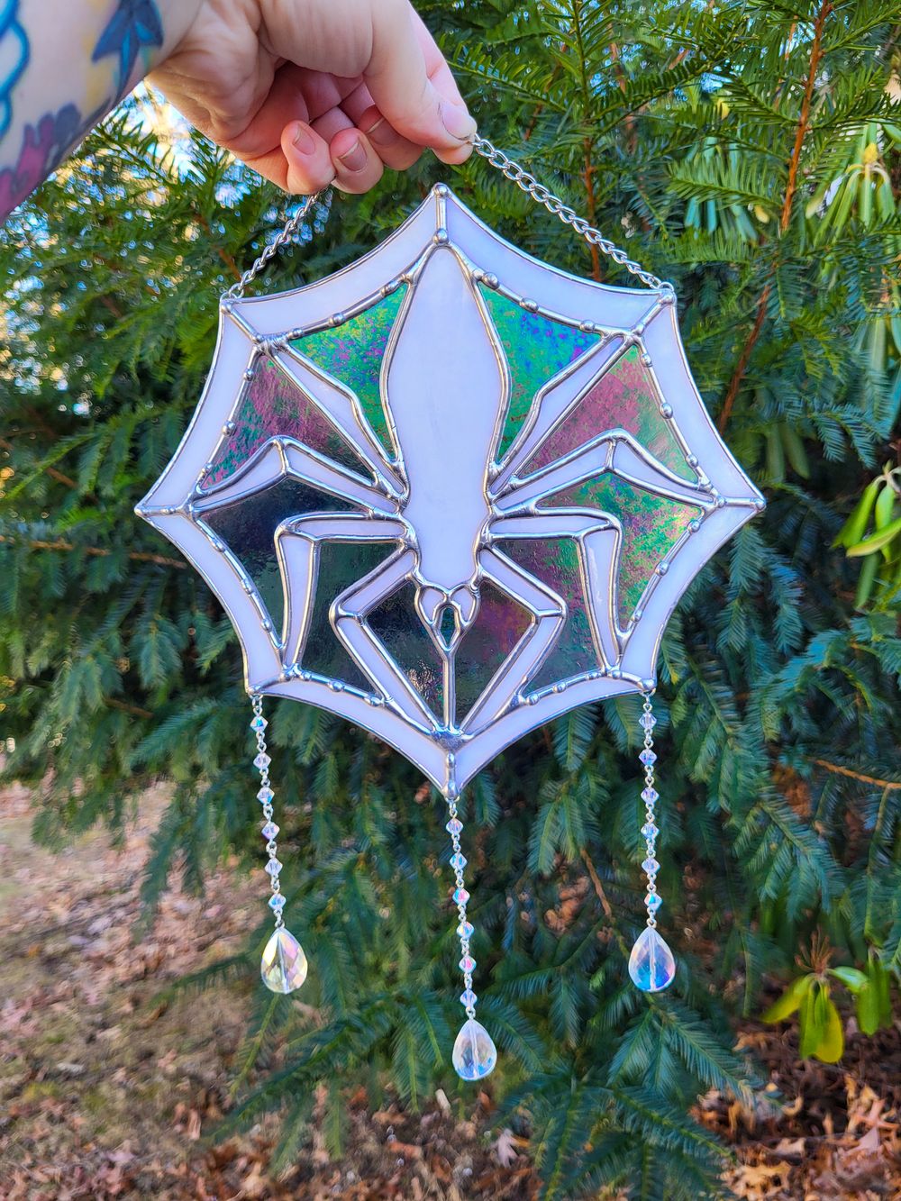 NBC Inspired Christmas Spider Stained Glass