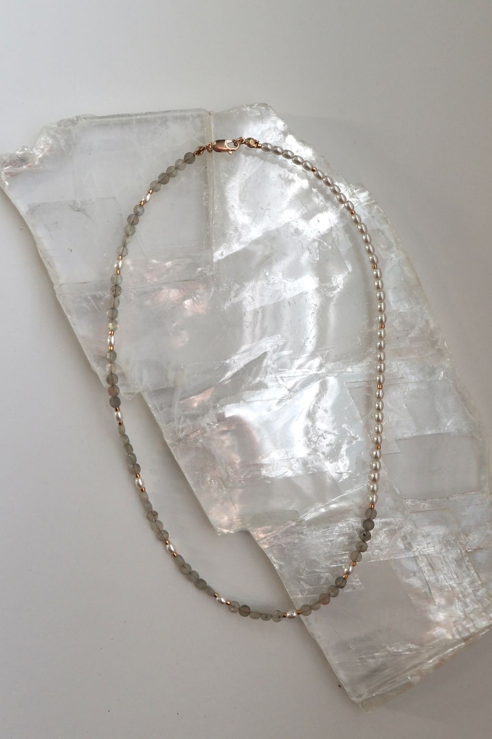 Selene - Moonstone and Freshwater Pearl Necklace 