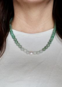 The 17.5" length Meadowe Necklace worn with the 2" extender