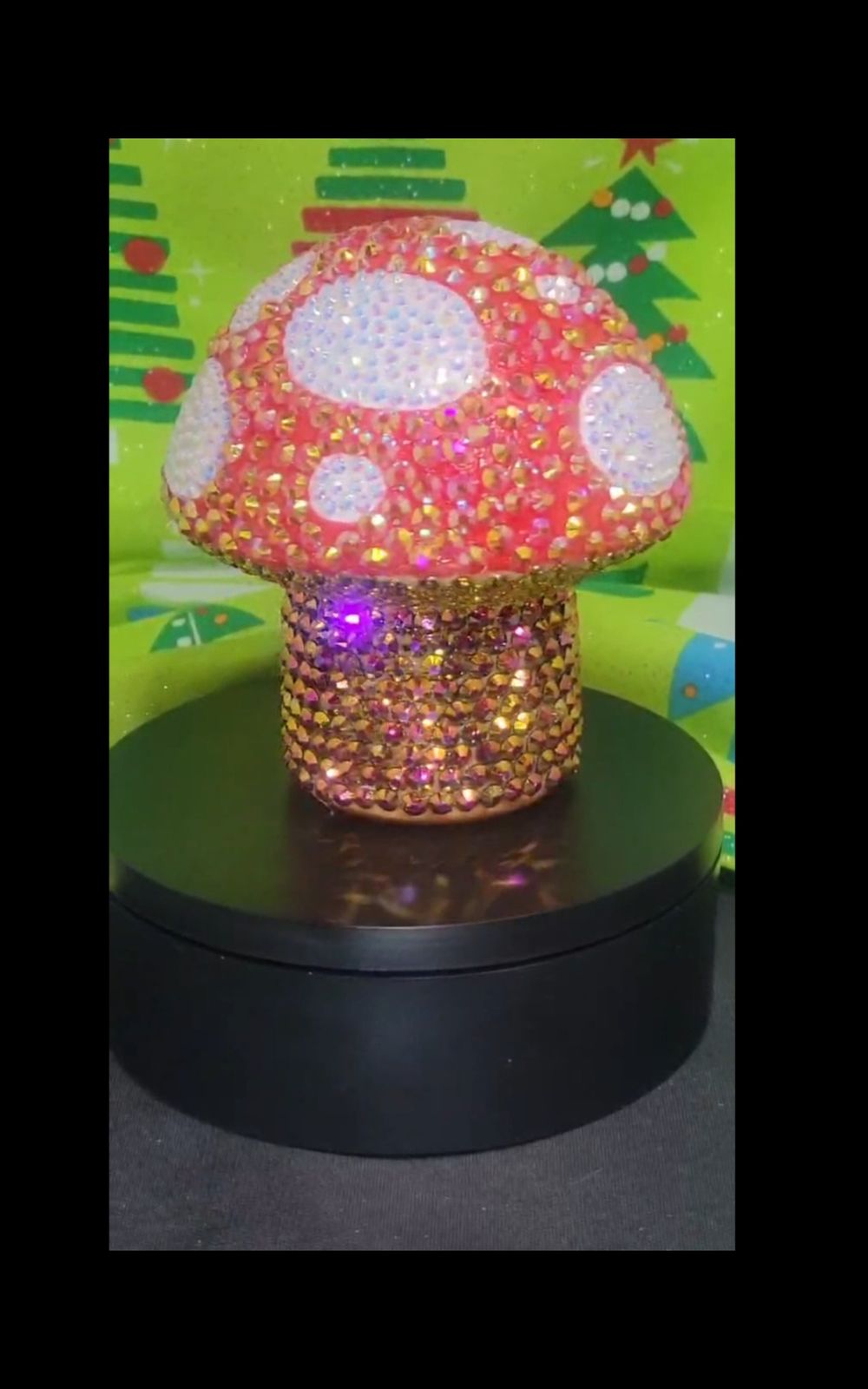 Hand Rhinestoned Mushroom