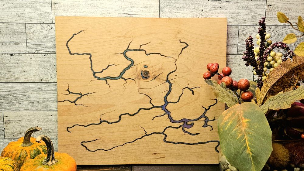 Fully Customizable Reclaimed Maple Decorative Platter, Fluor...