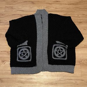 Front view of cardigan.