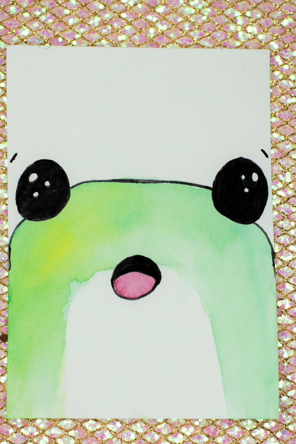 ACEO Orig - 'Froggy Gasp #1' - MiniArt - 2.5x3.5 collectable