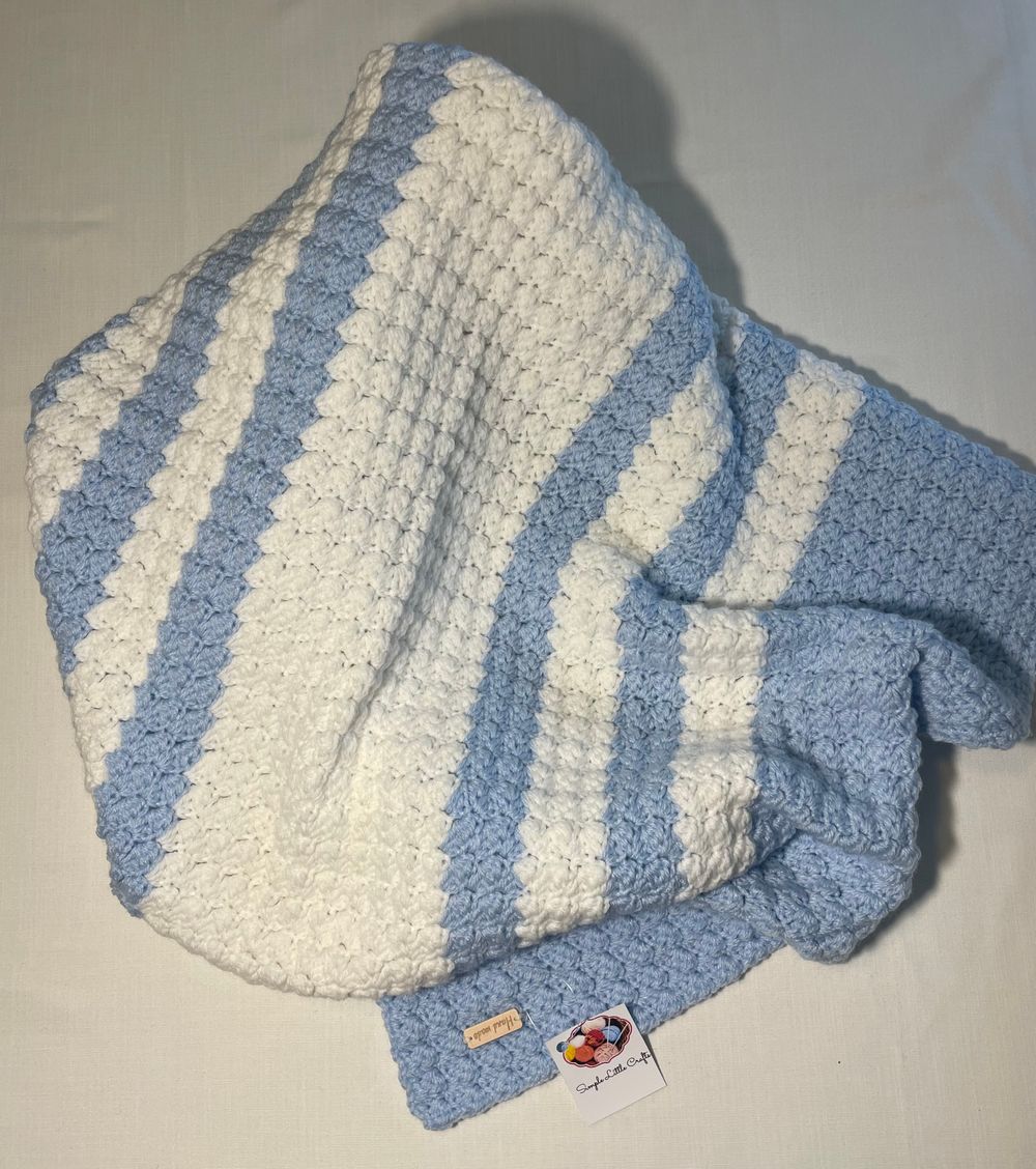 Blue and White Baby Blanket
