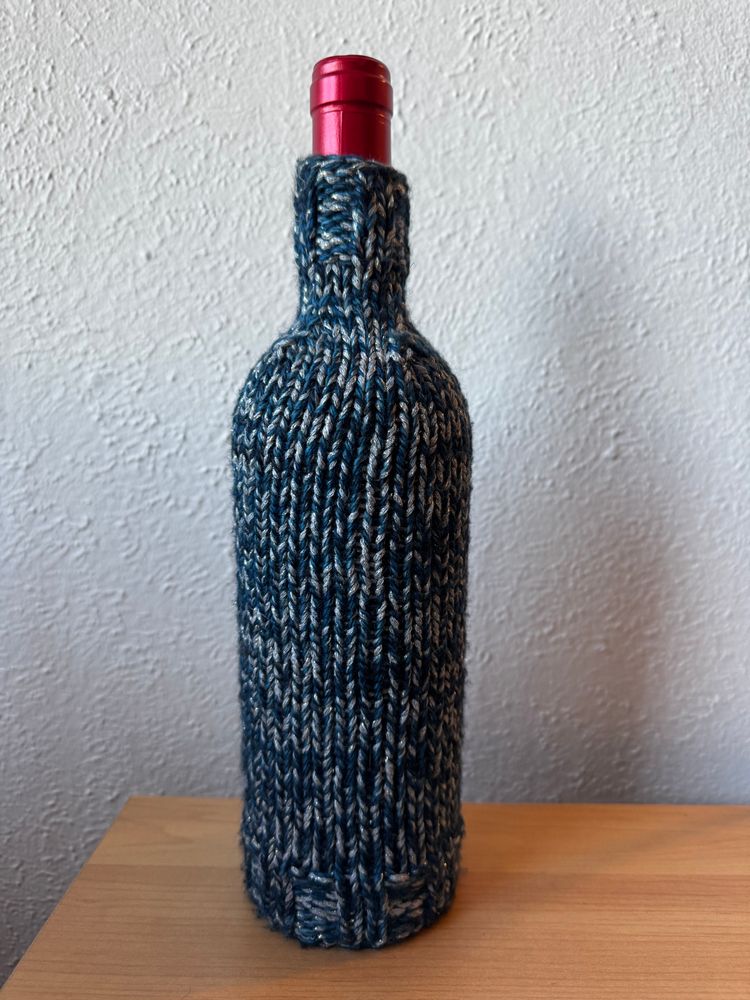 Hand-Knitted Wine Bottle Sweater