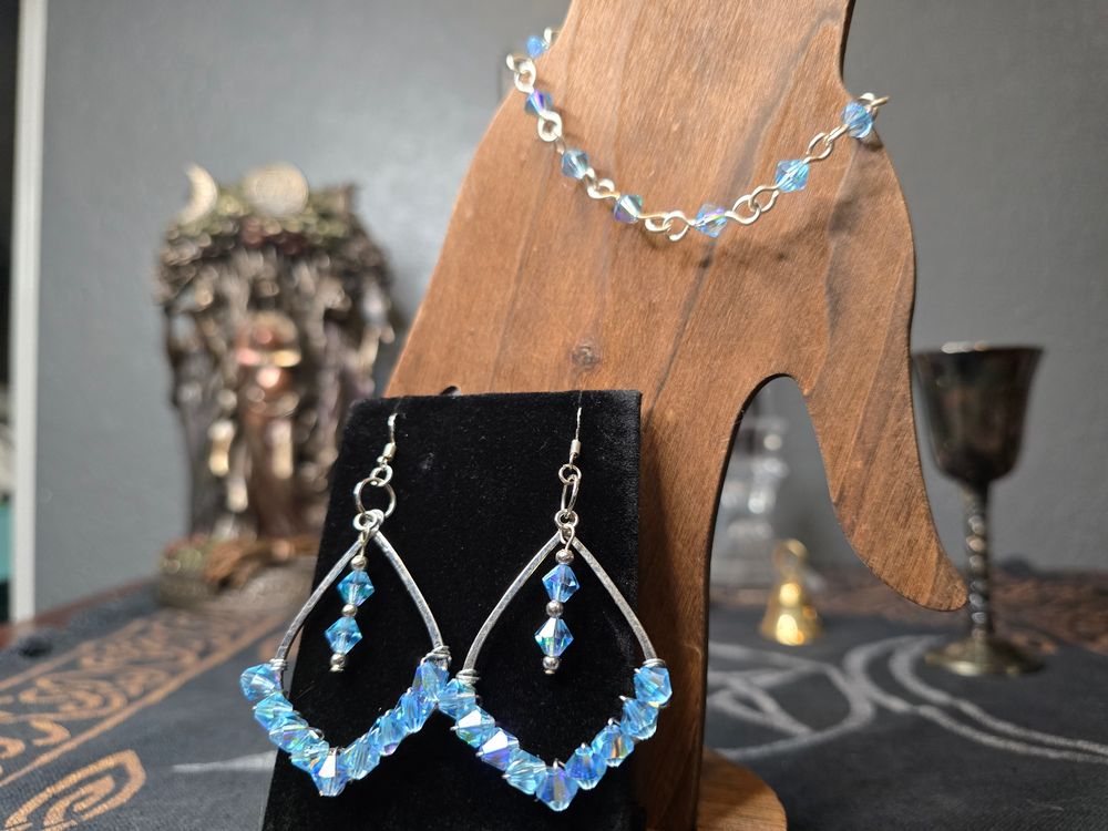 Aquamarine earring/bracelet set