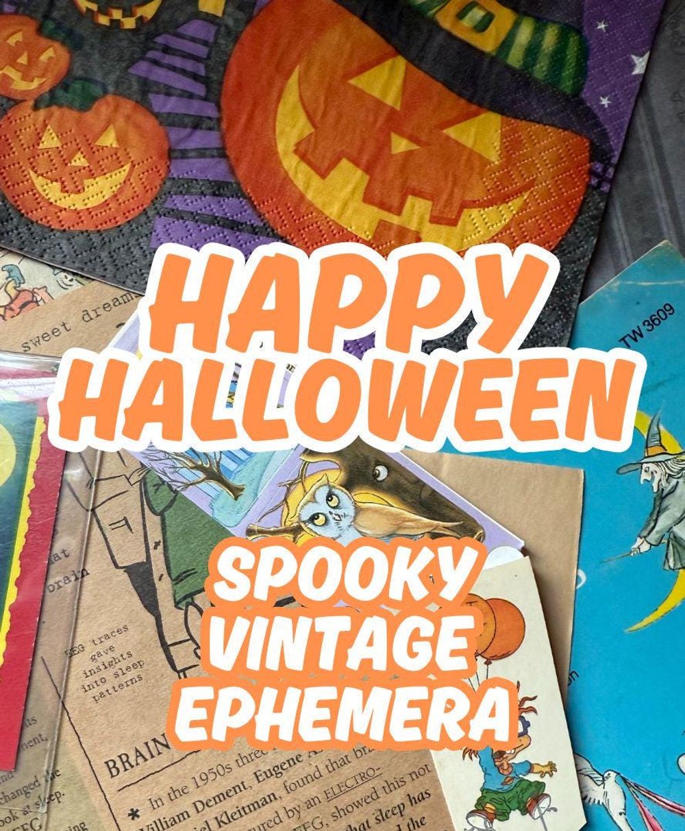 Vintage Halloween Ephemera Pack: 1940s-Y2K Vintage Paper Grab Bag