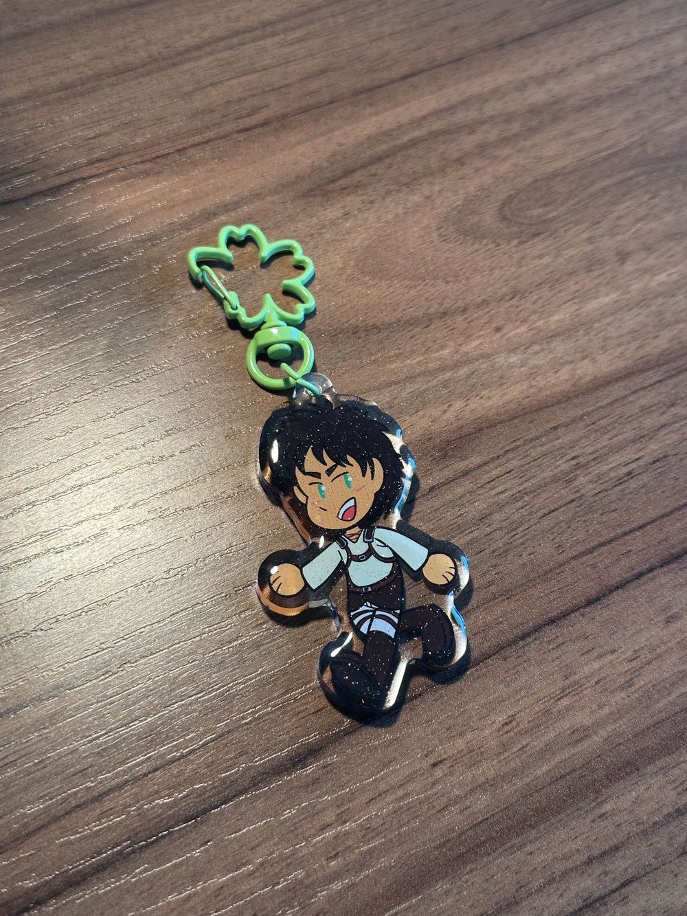 Eren Jaeger 2.5 Inch Glitter Epoxy Keychain