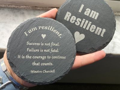 I am resilient, two slate designs