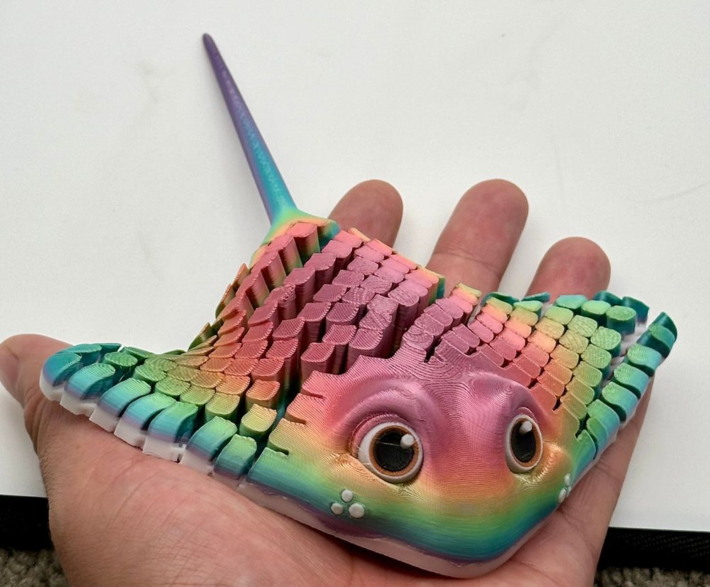 Adorable 3D Printed Articulated Manta Ray