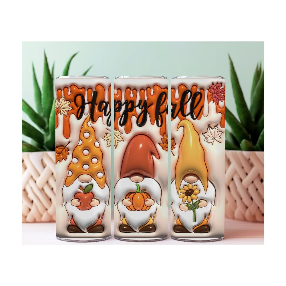 Happy Fall Gnomes 20 oz Tumbler, gnome collector, seasonal t...