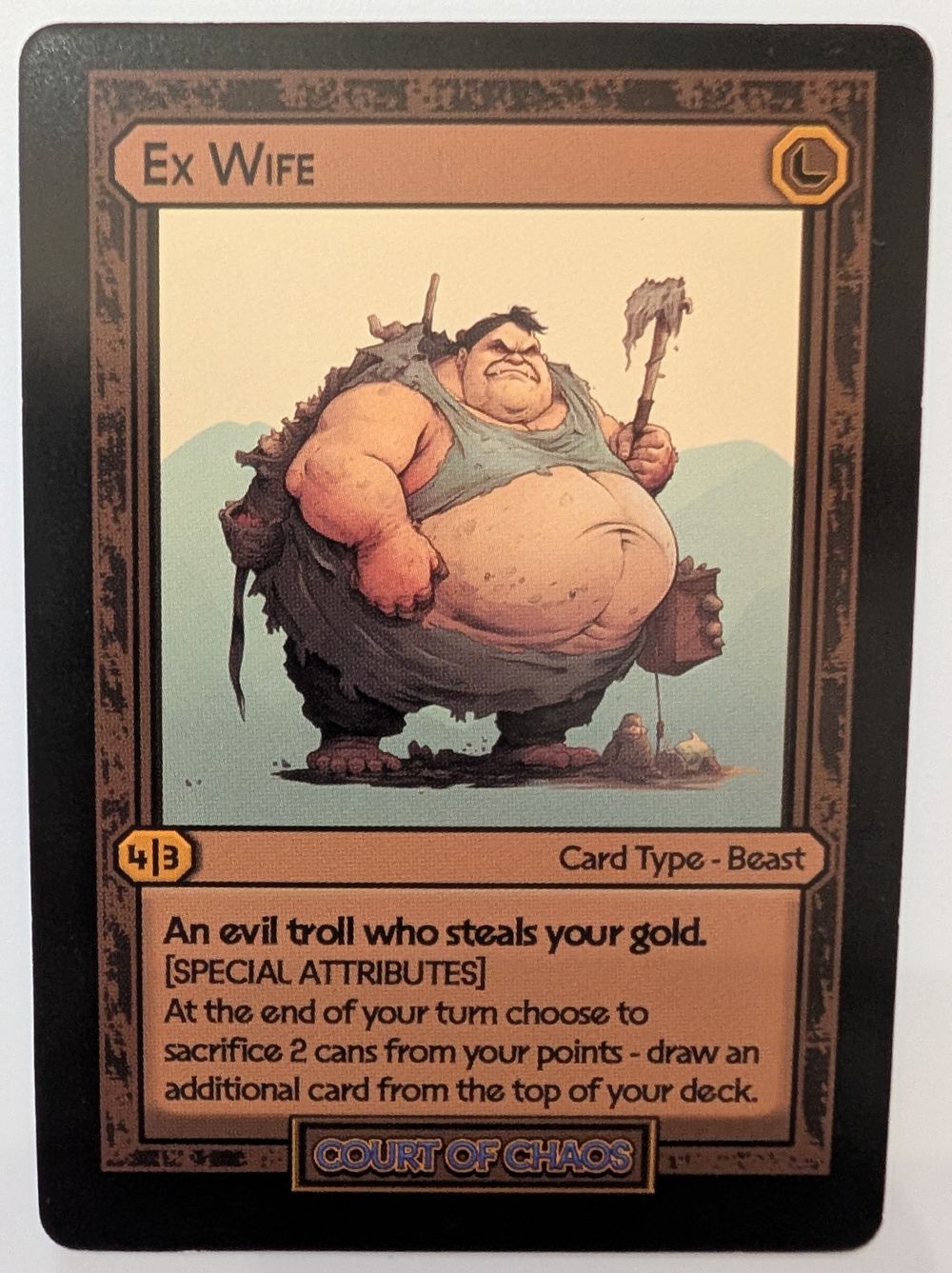 Ex Wife - Divorced Dads Court of Chaos Deck Card