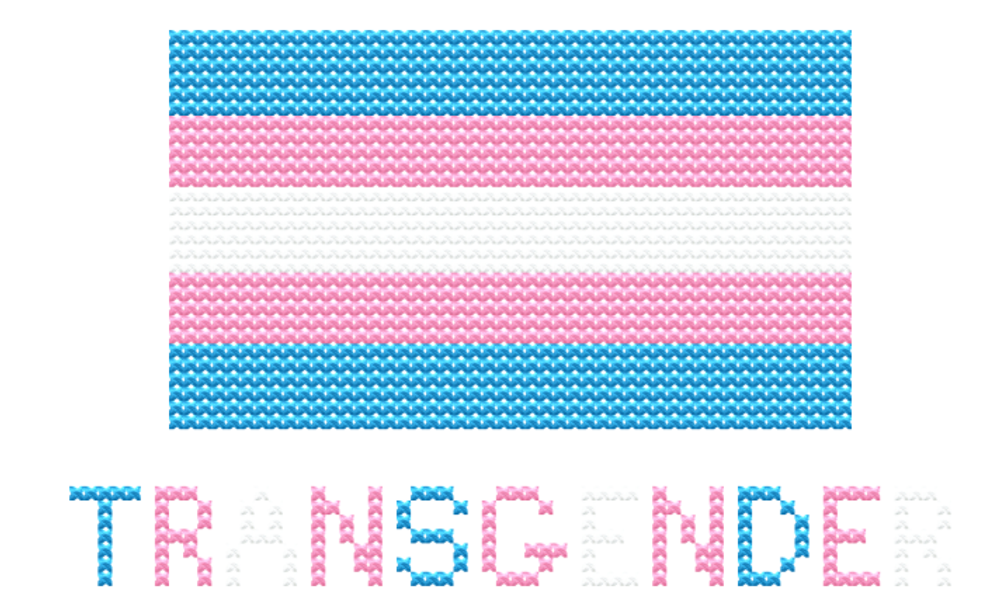 Transgender Flag Cross Stitch Pattern