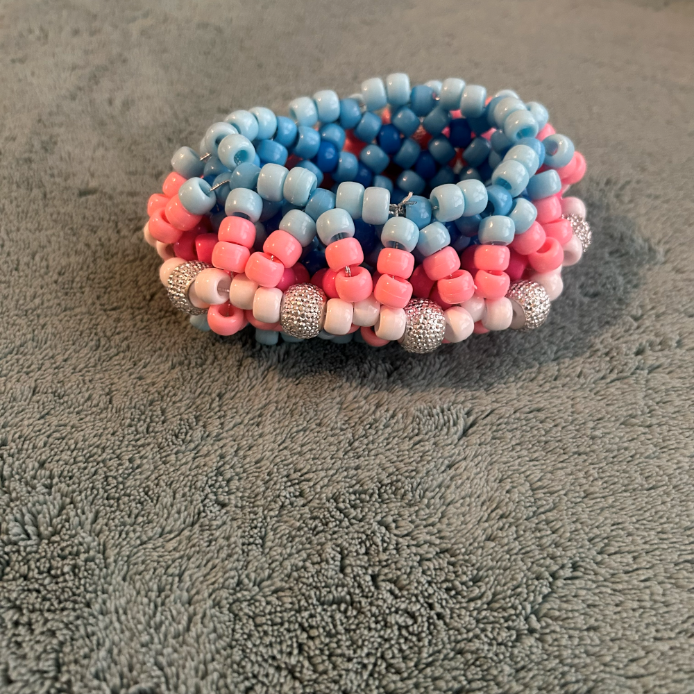 Trans Flag UFO Kandi Cuff