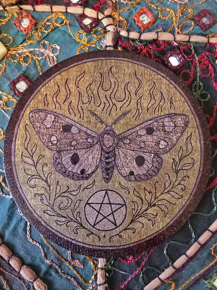 Scarlet Tiger Moth Altar Tile