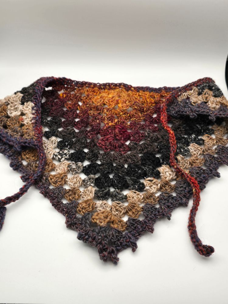 Crochet Headkerchief (Browns/Reds)