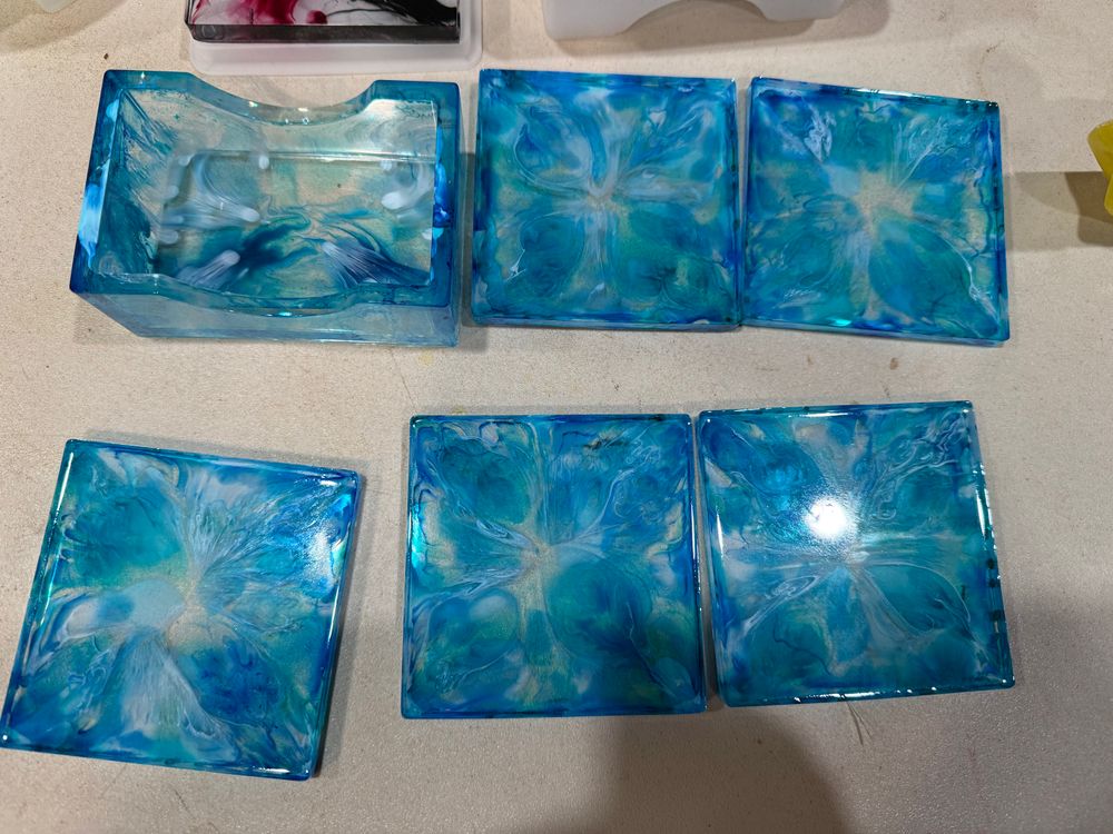 Blue Resin Coaster 