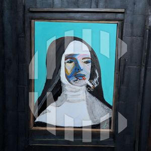 Smoking nun painting 