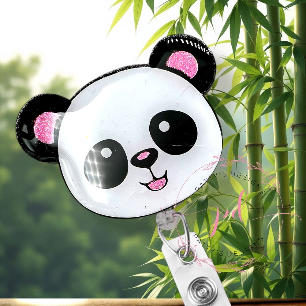 Panda Head Badge Reel, Badge Holder, ID Holder