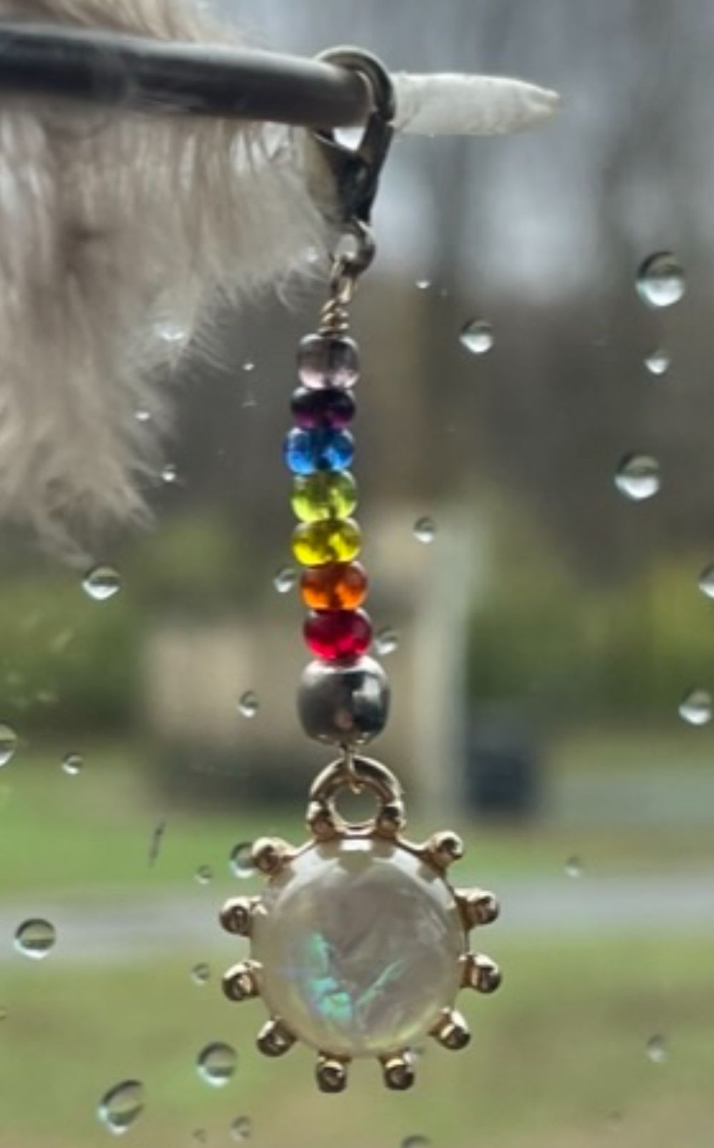 Earring dangle (opal rainbow)