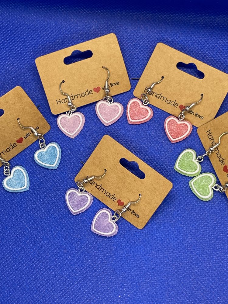 Sugar candy heart earrings 