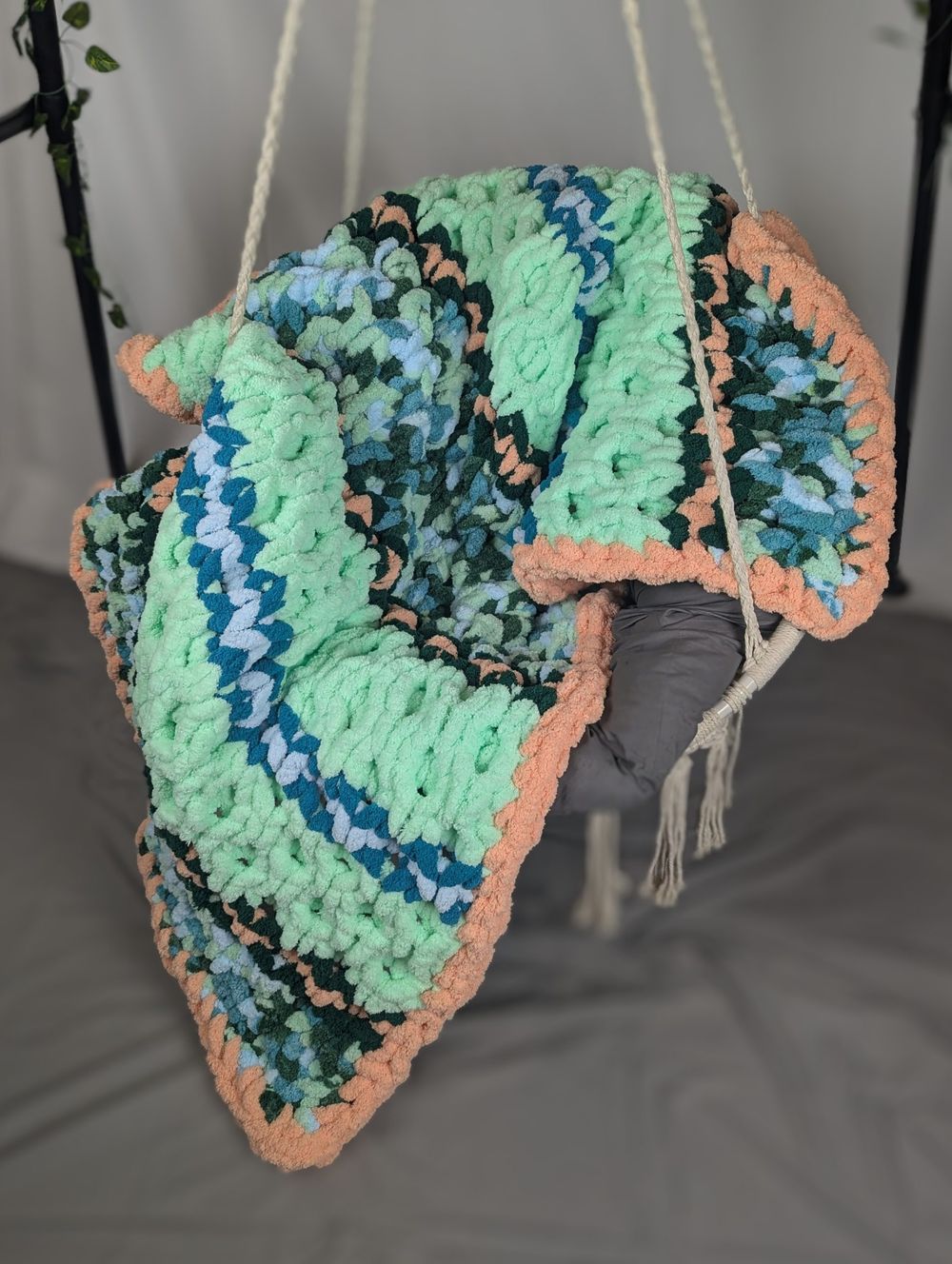 Sherbet Hand-Knit Blanket - A Sweet Burst of Cozy Color