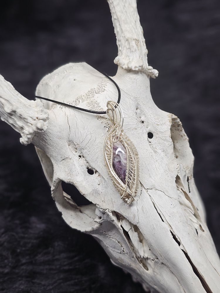 Wire wrapped amethyst necklace 