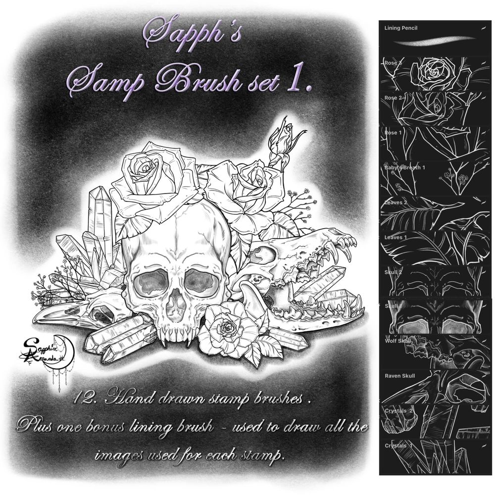 Sapph's Stamp Brush Set 1. for Procreate