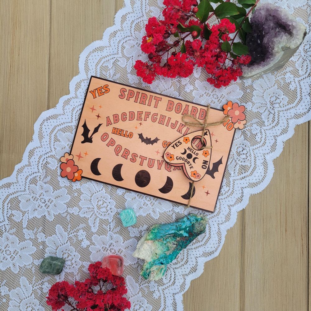 Retro Floral Halloween Ouija Board – 9.5"x6.5"